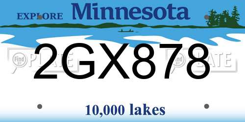 2GX878 Minnesota License Plate