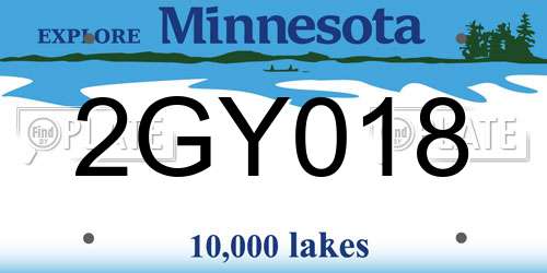 2GY018 Minnesota License Plate