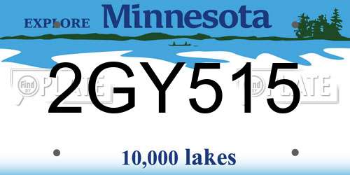 2GY515 Minnesota License Plate