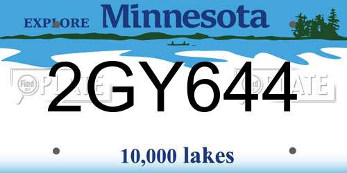 2GY644 Minnesota License Plate