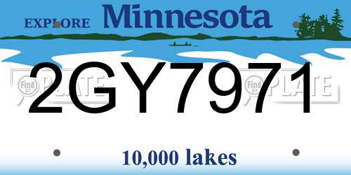 2GY7971 Minnesota License Plate