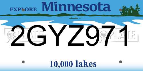 2GYZ971 Minnesota License Plate