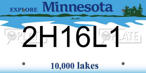 2H16L1 Minnesota License Plate