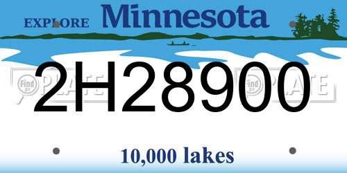2H28900 Minnesota License Plate