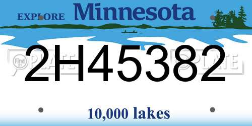 2H45382 Minnesota License Plate