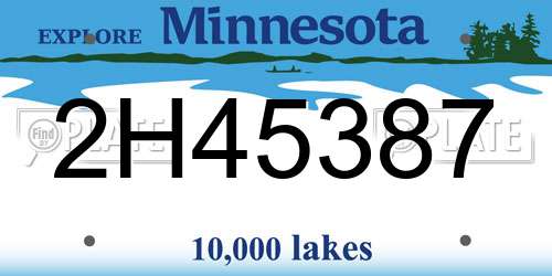 2H45387 Minnesota License Plate