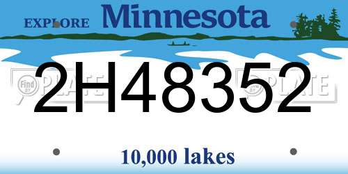 2H48352 Minnesota License Plate