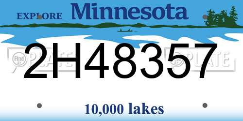 2H48357 Minnesota License Plate