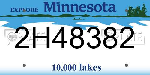 2H48382 Minnesota License Plate