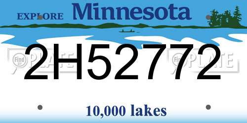 2H52772 Minnesota License Plate