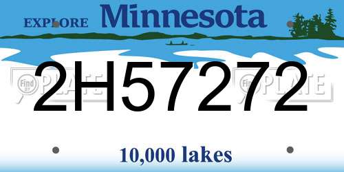 2H57272 Minnesota License Plate