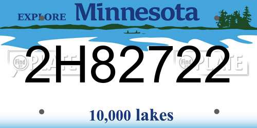 2H82722 Minnesota License Plate