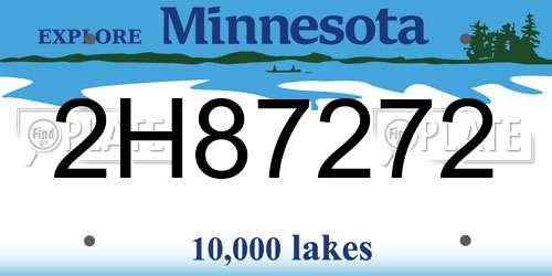 2H87272 Minnesota License Plate
