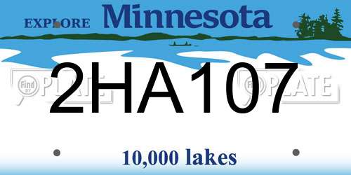 2HA107 Minnesota License Plate