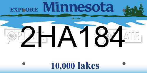 2HA184 Minnesota License Plate