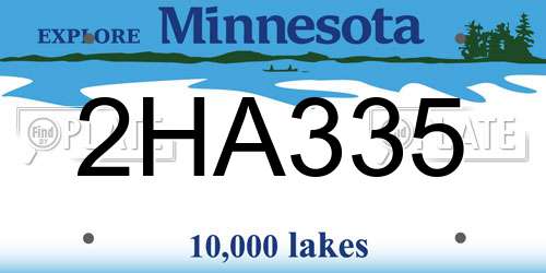 2HA335 Minnesota License Plate