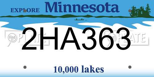 2HA363 Minnesota License Plate