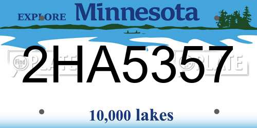 2HA5357 Minnesota License Plate