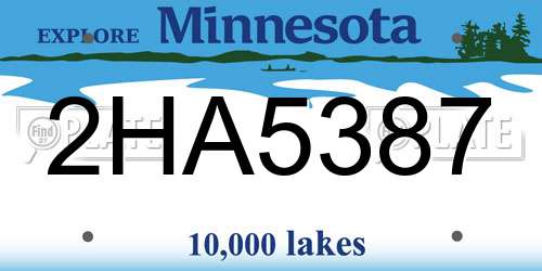 2HA5387 Minnesota License Plate
