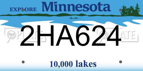 2HA624 Minnesota License Plate