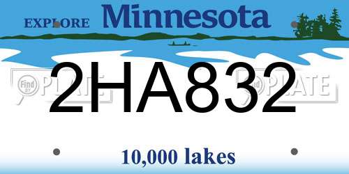 2HA832 Minnesota License Plate