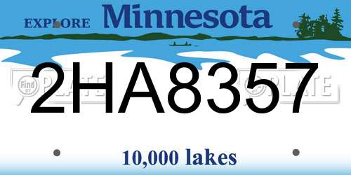 2HA8357 Minnesota License Plate