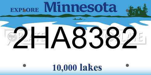2HA8382 Minnesota License Plate