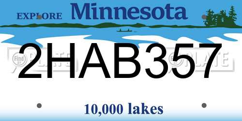 2HAB357 Minnesota License Plate