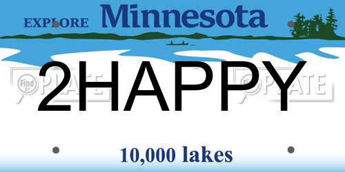 2HAPPY Minnesota License Plate