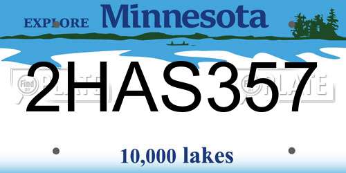 2HAS357 Minnesota License Plate