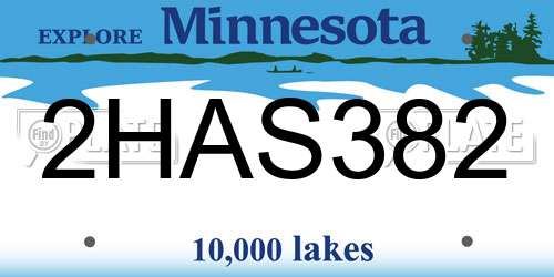 2HAS382 Minnesota License Plate