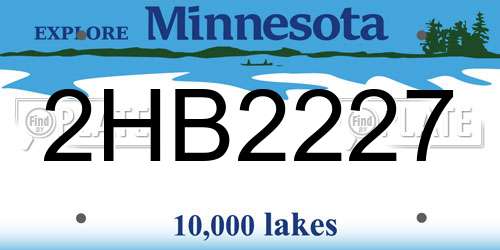 2HB2227 Minnesota License Plate