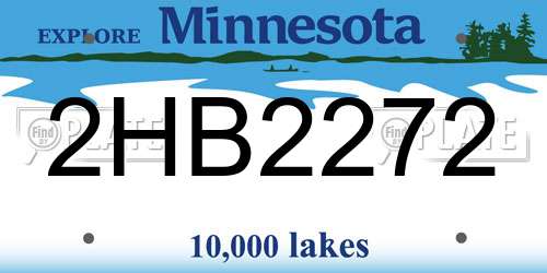 2HB2272 Minnesota License Plate