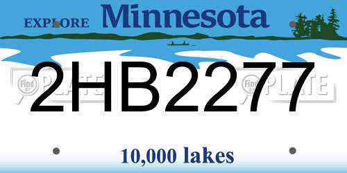 2HB2277 Minnesota License Plate