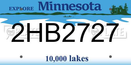 2HB2727 Minnesota License Plate
