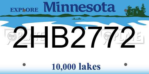 2HB2772 Minnesota License Plate