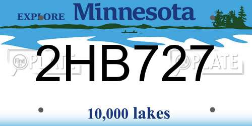 2HB727 Minnesota License Plate