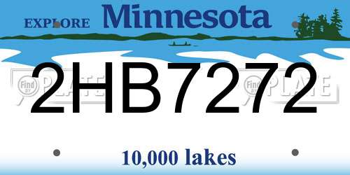 2HB7272 Minnesota License Plate