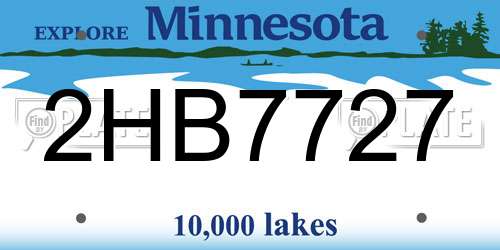 2HB7727 Minnesota License Plate