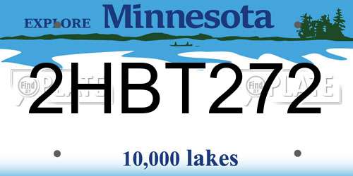2HBT272 Minnesota License Plate