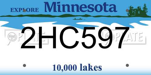 2HC597 Minnesota License Plate