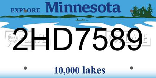 2HD7589 Minnesota License Plate