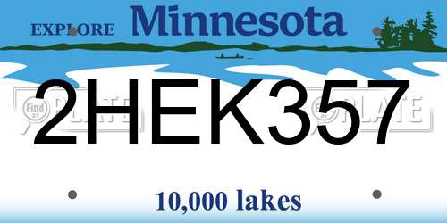 2HEK357 Minnesota License Plate