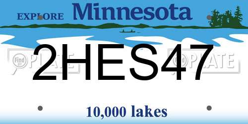 2HES47 Minnesota License Plate