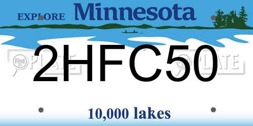 2HFC50 Minnesota License Plate