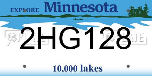 2HG128 Minnesota License Plate