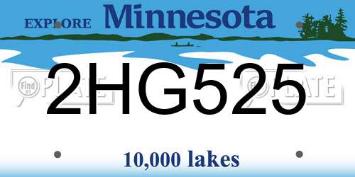 2HG525 Minnesota License Plate