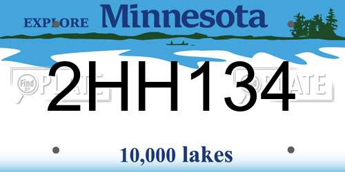 2HH134 Minnesota License Plate