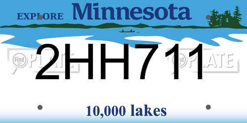 2HH711 Minnesota License Plate