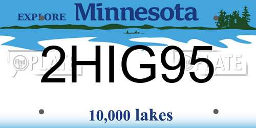 2HIG95 Minnesota License Plate